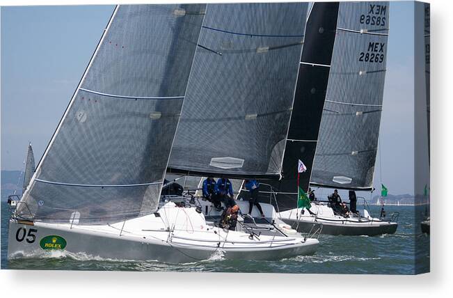 Farr 40 Canvas Print featuring the photograph Tight Quarters #1 by Steven Lapkin