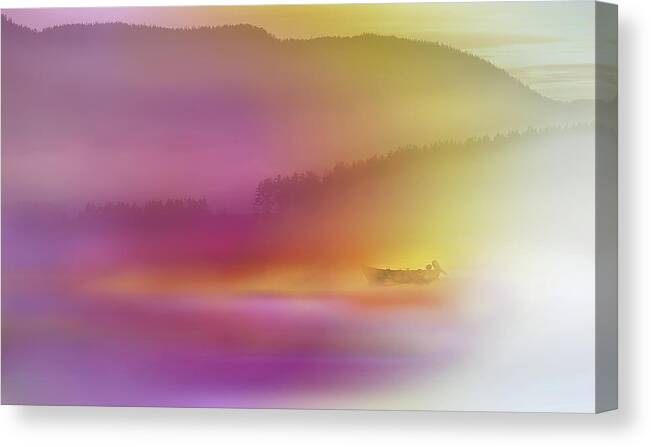 Abstract Canvas Print featuring the photograph Watercolor Seascape #1 by Heidi Westum