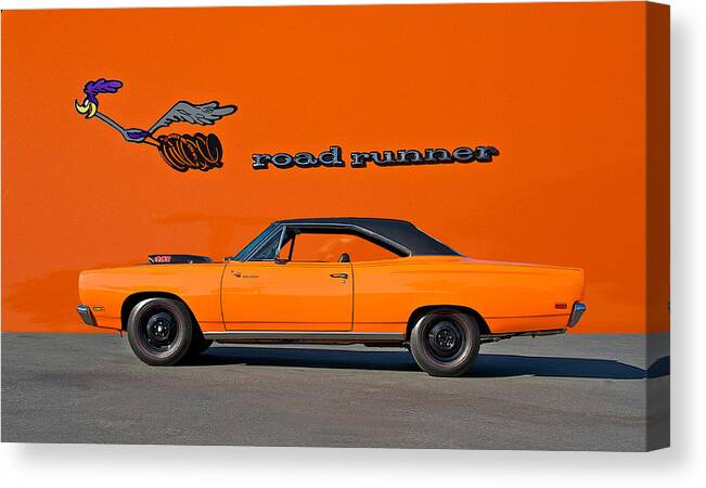 Alloy Canvas Print featuring the photograph 1969 Plymouth Road Runner by Dave Koontz