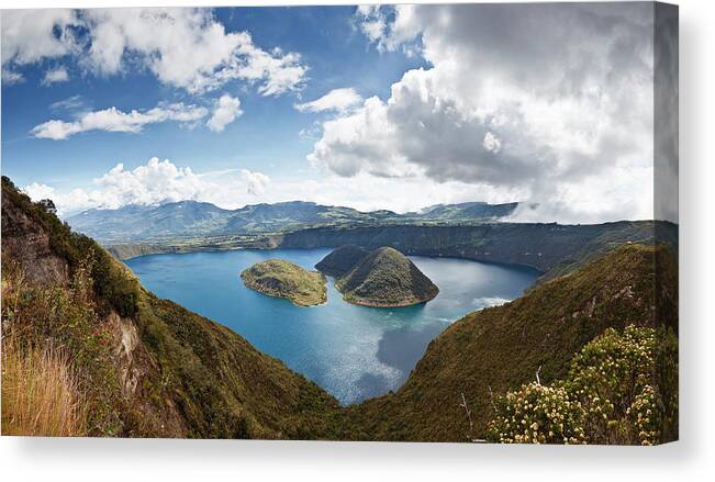 Crater Lake Canvas Print featuring the photograph Ruta De Los Volcanes. Ecuador #2 by Luis Davilla
