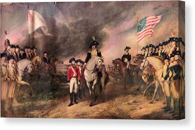 John Trumbull Canvas Print featuring the digital art Surrender of Lord Cornwallis #6 by MotionAge Designs