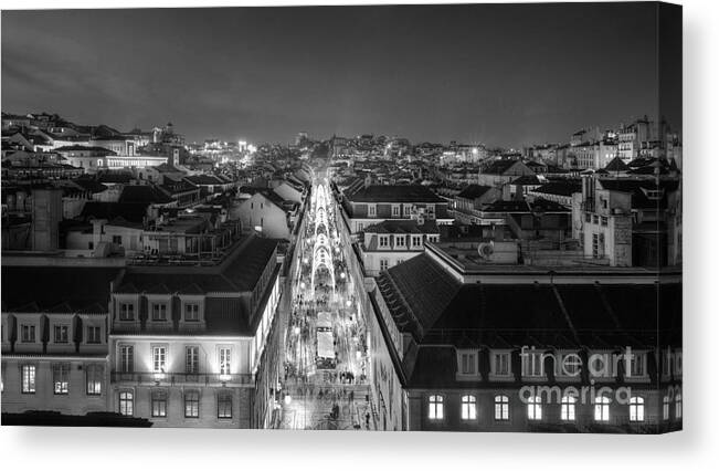 Alfama Canvas Print featuring the photograph Lisbon Downtown #3 by Carlos Caetano