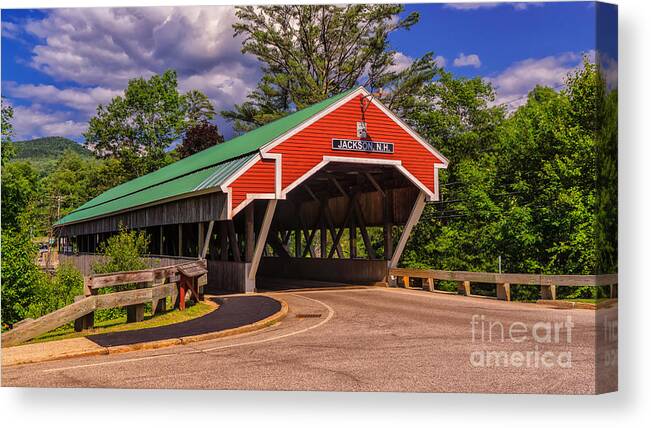 Covered Bridge Canvas Print featuring the photograph The Honeymoon Covered Bridge. by New England Photography
