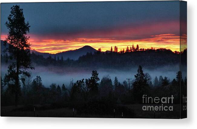 Landscape Canvas Print featuring the photograph 30 Min Before Sunrise by Julia Hassett