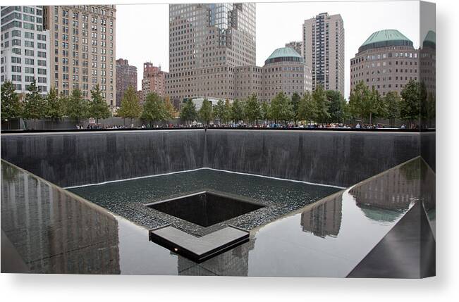 New Canvas Print featuring the photograph 911 Memorial Pool NYC by Jack Nevitt