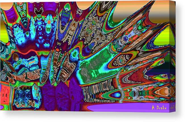 Dragon Canvas Print featuring the digital art A Dragon Fan On Venus by Alec Drake