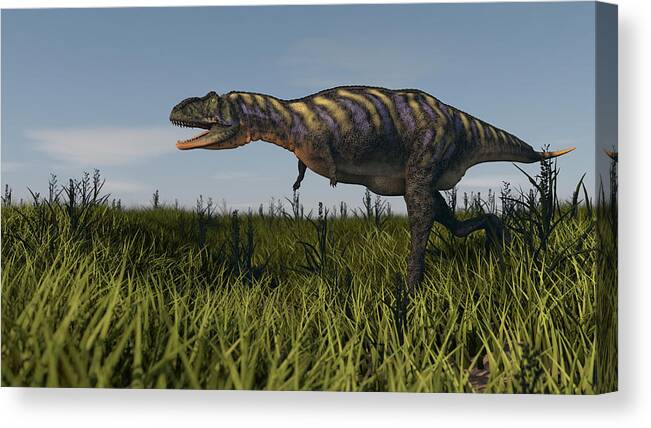 Horizontal Canvas Print featuring the photograph Alluring Aucasaurus In Grassland by Kostyantyn Ivanyshen