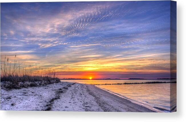 Amelia Canvas Print featuring the photograph Amelia River Sunset by Traveler's Pics