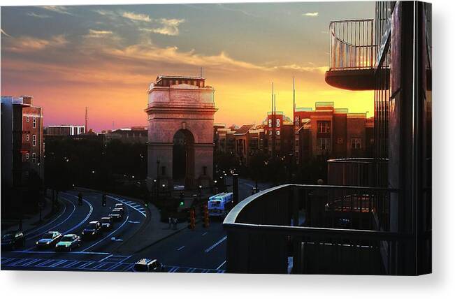 Sunset Canvas Print featuring the photograph Atlantic Station Sunset Vista by Kenny Glover