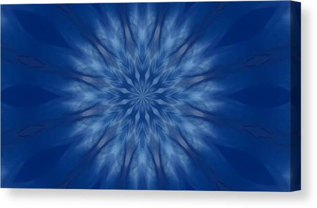 Eden Canvas Print featuring the digital art Blue and White by Richard Zentner
