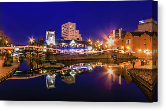 Birmingham Canvas Print featuring the photograph Blue Hour In Birmingham by Fiona Mcallister Photography