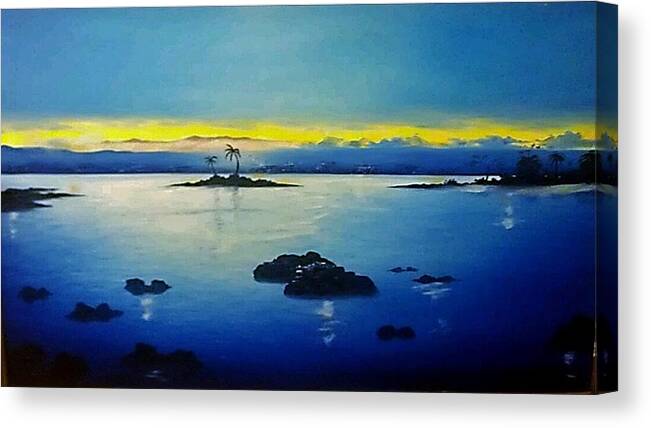 Island Canvas Print featuring the painting Blue Skies by Kelly M Turner