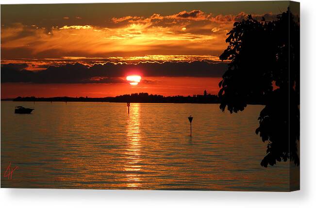 Colette Canvas Print featuring the photograph Bodensee Island Sunset by Colette V Hera Guggenheim