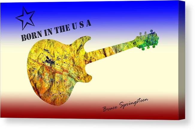 Born In The U S A Canvas Print featuring the painting Born In the U S A Bruce Springsteen by David Dehner