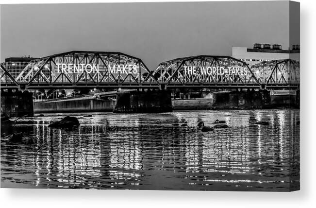 New Jersey Canvas Print featuring the photograph Trenton Makes Bridge by Louis Dallara