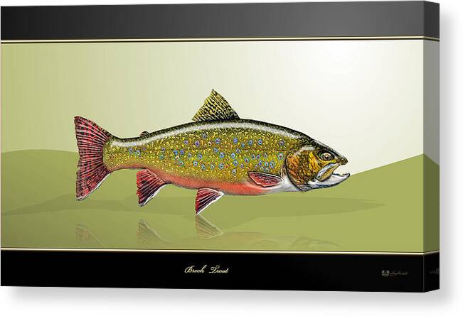 'fishing Corner' Collection By Serge Averbukh Canvas Print featuring the digital art Brook Trout by Serge Averbukh