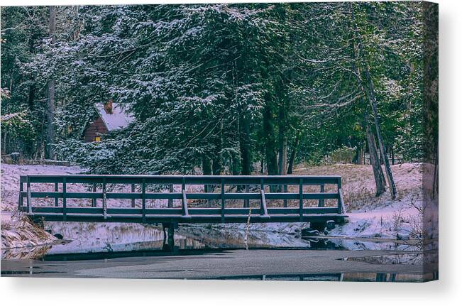 Cabin Canvas Print featuring the photograph Cabin in the woods by James Canning