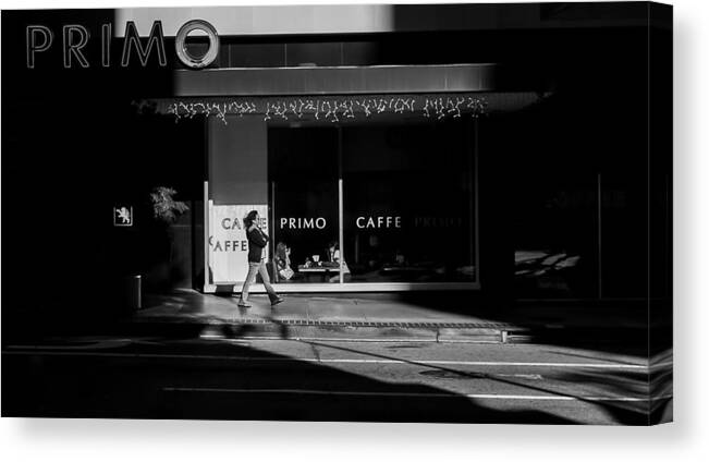 Street Canvas Print featuring the photograph Caffe Primo by Thomas Hall