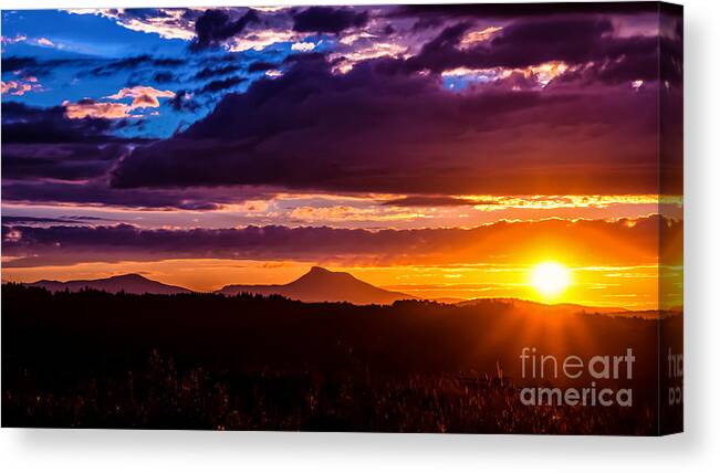 camel's Hump State Park Canvas Print featuring the photograph Camel's Hump sunset. by New England Photography