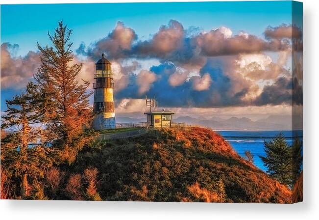 Cape Disappointment Light House Canvas Print featuring the photograph Cape Disappointment Light House by James Heckt