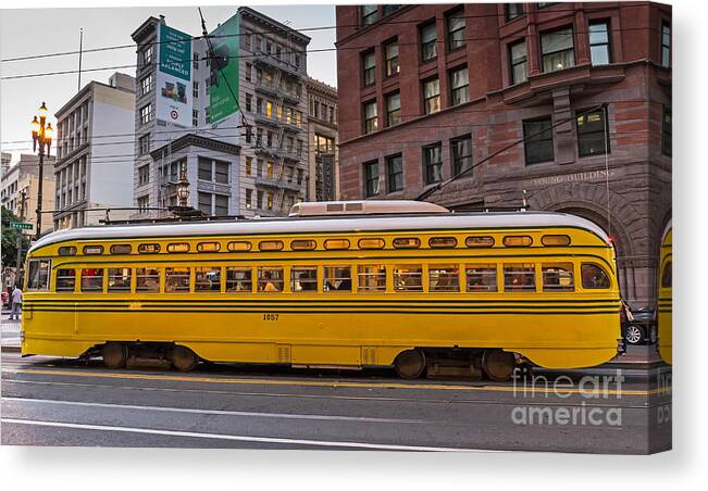 Streetcar Canvas Print featuring the photograph Car 1057 by Kate Brown