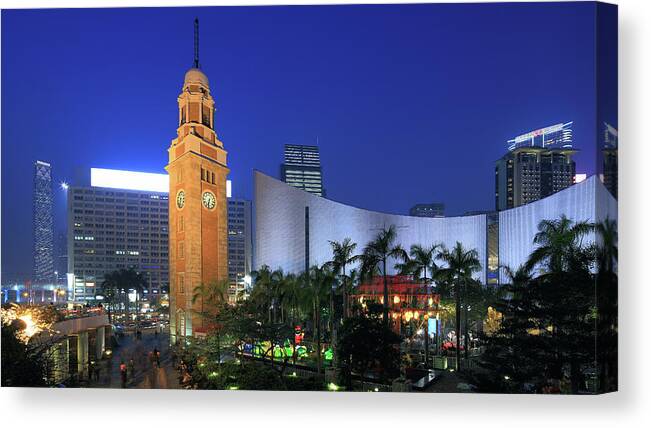 Chinese Culture Canvas Print featuring the photograph Clock Tower by Eugenelimphotography.com