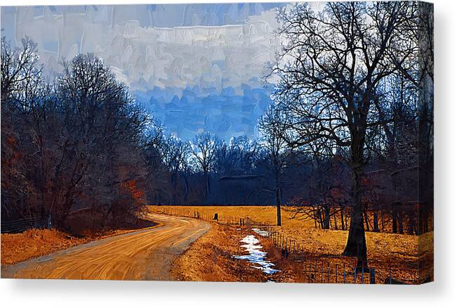 Country Canvas Print featuring the painting Dirt Road by Kirt Tisdale