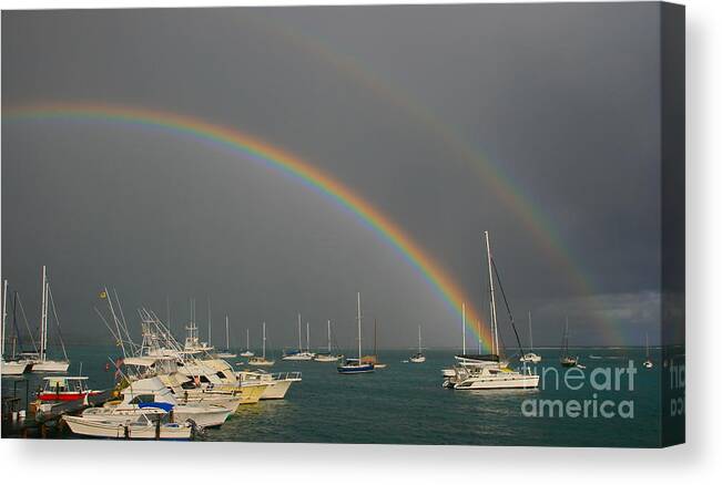 Joanmcarthur Canvas Print featuring the photograph Double Rainbow by Joan McArthur