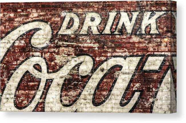 Red Canvas Print featuring the photograph Drink Coca-Cola 2 by Scott Norris