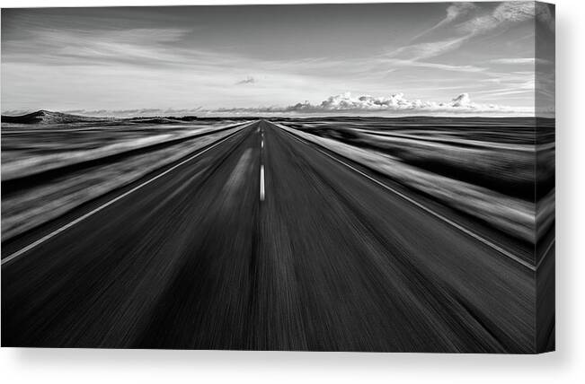 Denmark Canvas Print featuring the photograph Driving West Coast. by Leif L?ndal
