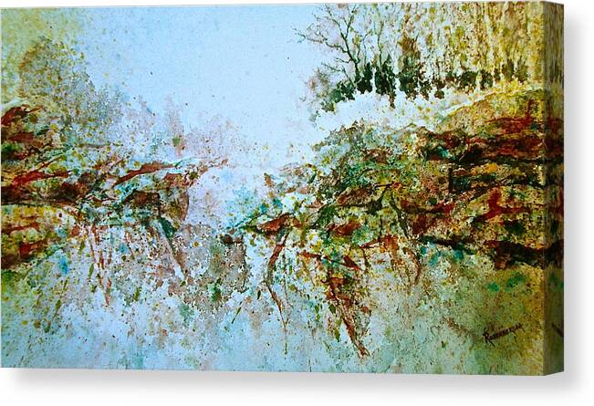 Watercolor Canvas Print featuring the painting Escarpment by Carolyn Rosenberger
