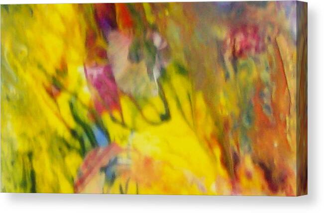 Yellow Canvas Print featuring the painting Fairy Dance by Sharon Ackley