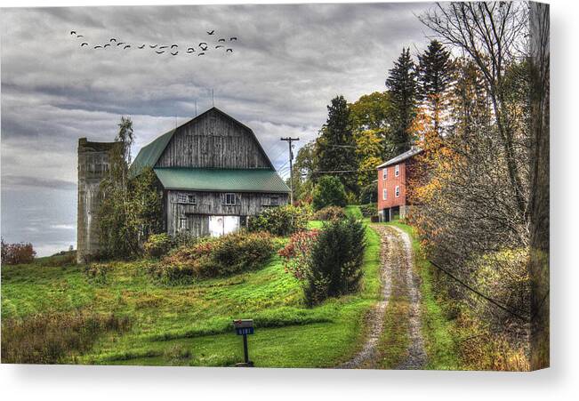 Barn Canvas Print featuring the digital art Fall Is Fast Approaching by Sharon Batdorf