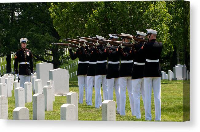 Us Marine Canvas Print featuring the photograph Final Honors by David Kay
