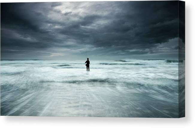 Landscape Canvas Print featuring the photograph Fishing A Dream by Paulo Dias