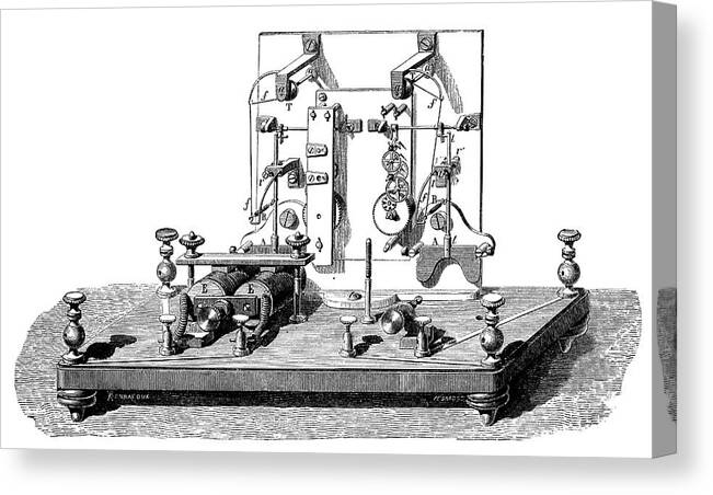 Machine Canvas Print featuring the photograph Foy-breguet Telegraph by Science Photo Library