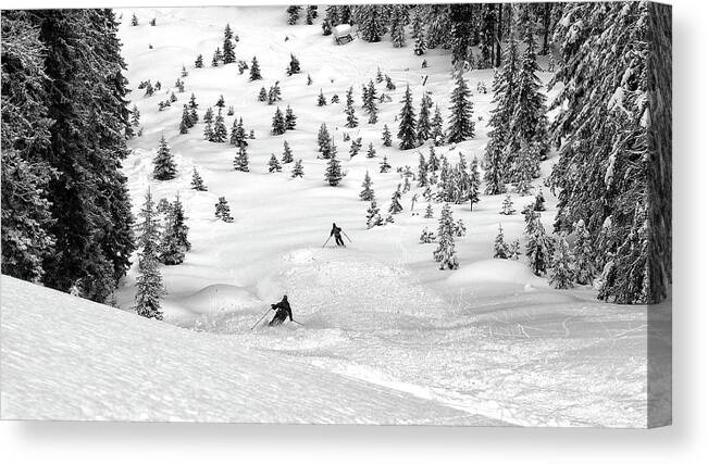 Action Canvas Print featuring the photograph Freeriders by Marcel Rebro