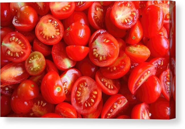 Food Canvas Print featuring the photograph Fresh Red Tomatoes by Amanda Stadther