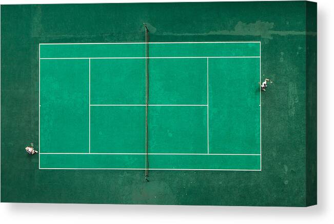 Tennis Canvas Print featuring the photograph Game! Set! Match! by Fegari
