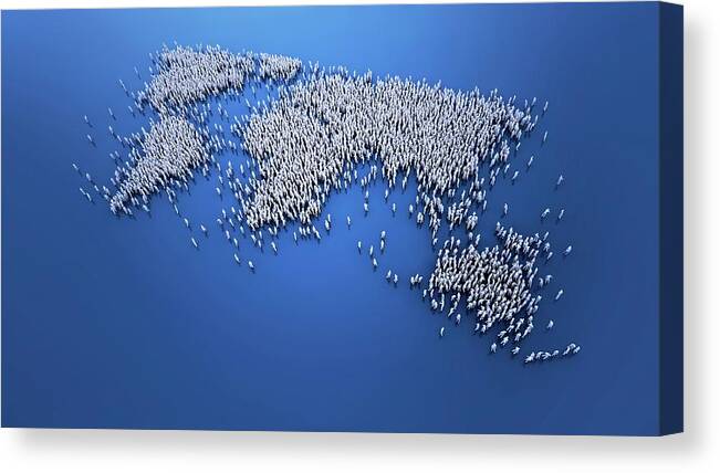 Artwork Canvas Print featuring the photograph Global Population by Andrzej Wojcicki