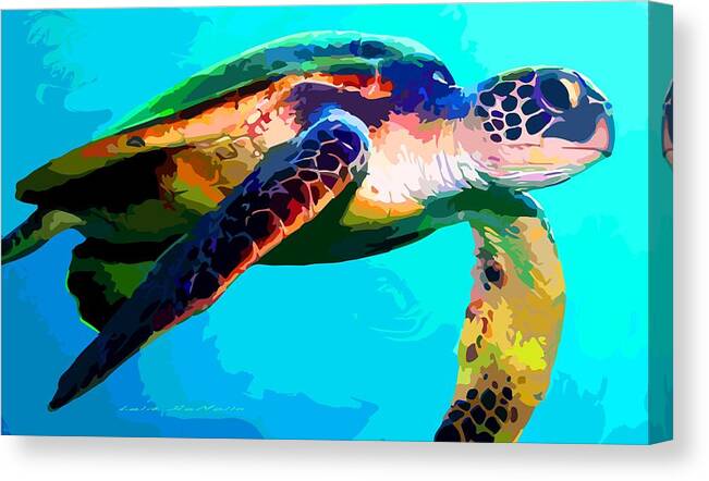 Honu Canvas Print featuring the painting Honu by Lelia DeMello