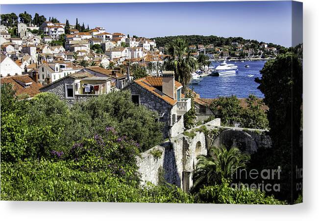 Croatia Canvas Print featuring the photograph Hvar Harbor by Timothy Hacker