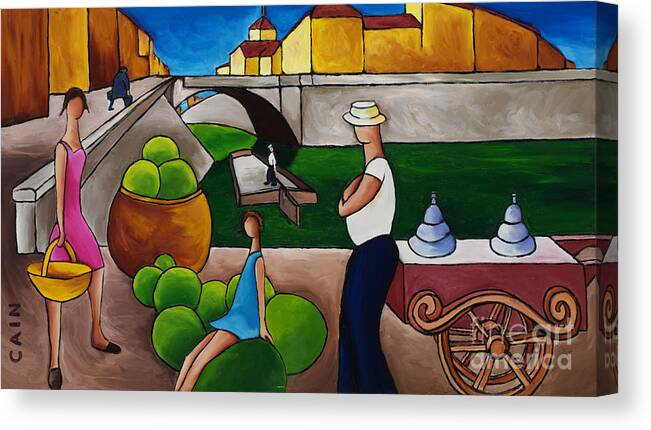 Ice Cream Seller Canvas Print featuring the painting Ice Cream Seller by William Cain