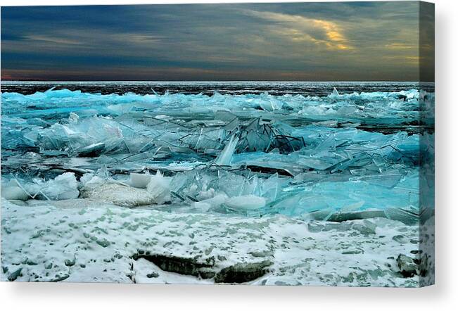 Ice Canvas Print featuring the photograph Ice Storm # 3 - Battery Bay - Kingston - Canada by Jeremy Hall