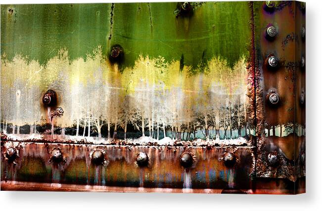 Landscape Canvas Print featuring the photograph Industrial Forest Abstract by Gray Artus