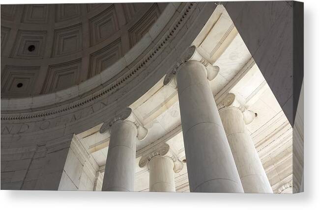 Declaration Of Independence Canvas Print featuring the photograph Jefferson Memorial Architecture by Kenny Glover