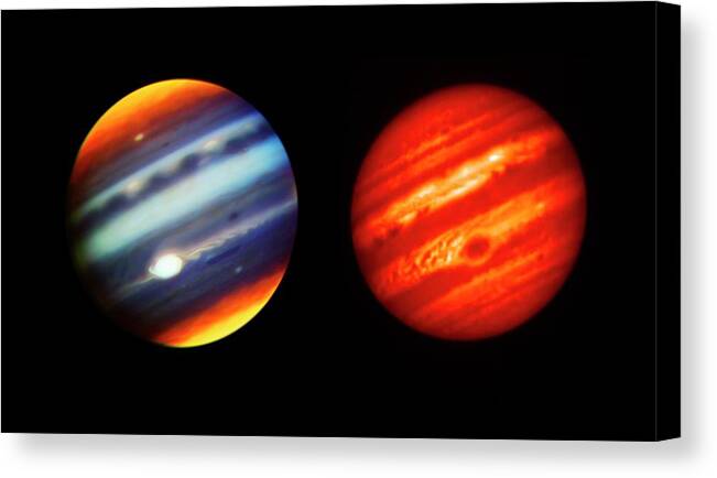 18 May 2017 Canvas Print featuring the photograph Jupiter's Atmosphere by Gemini Observatory/aura/nsf/naoj/jpl-caltech/nasa/science Photo Library
