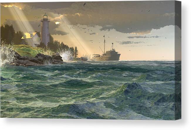 Dieter Carlton Canvas Print featuring the digital art Lamp of the Fisher by Dieter Carlton