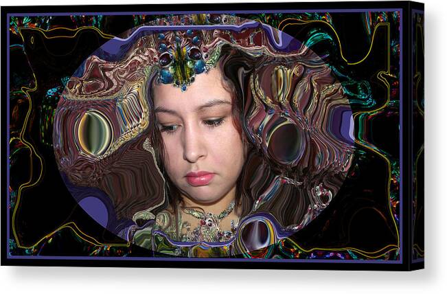 Portrait Canvas Print featuring the digital art Lapislazuli Beauty by Otto Rapp