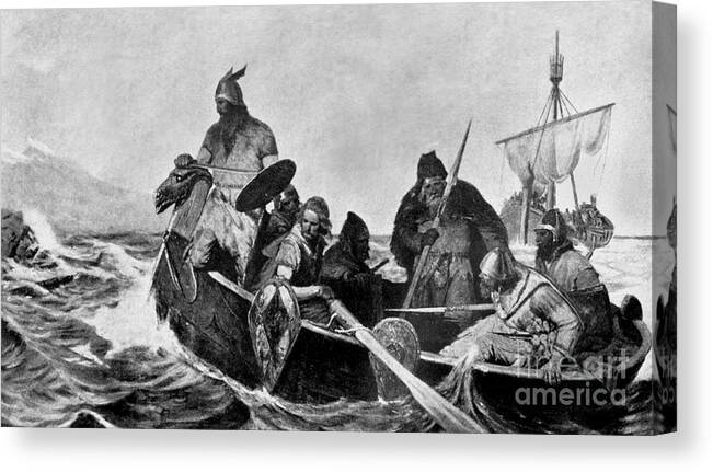 History Canvas Print featuring the photograph Leif Ericson Norse Explorer by Photo Researchers